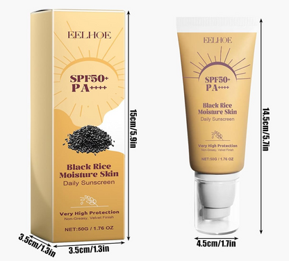 Écran Solaire Hydratant au Riz Noir SPF 50+ : Protection Haute Performance & Éclat Naturel (50g)