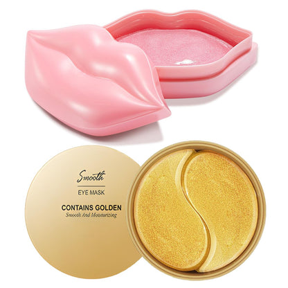 Coffret Rituel Or 24K : 60 Soins Régénérants (30 Patchs Yeux & 30 Masques Lèvres) au Collagène et Acide Hyaluronique