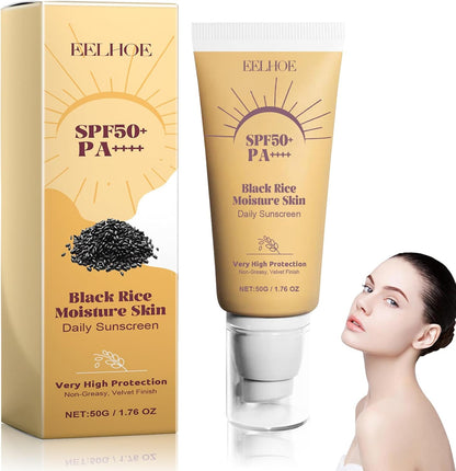 Écran Solaire Hydratant au Riz Noir SPF 50+ : Protection Haute Performance & Éclat Naturel (50g)